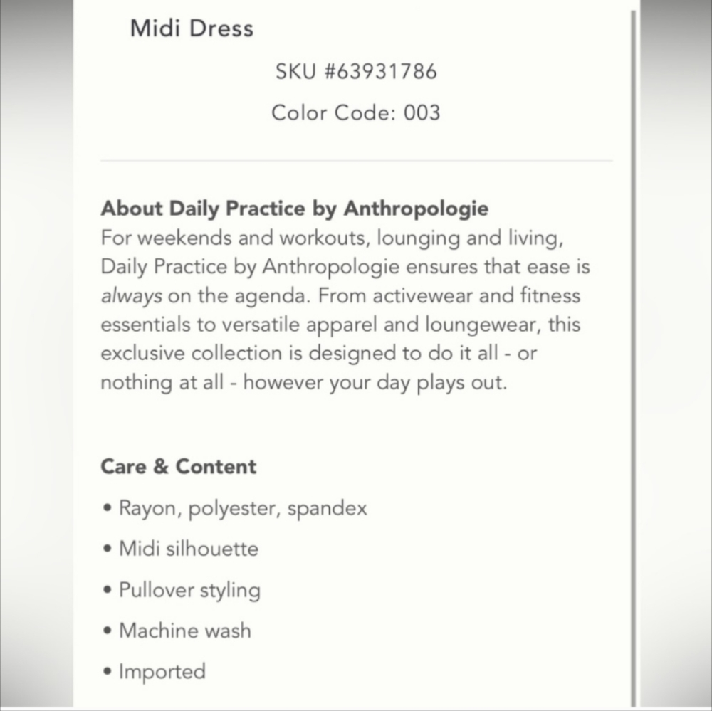 New Daily Practice by Anthropologie Midi Dress Small - Picture 2 of 5